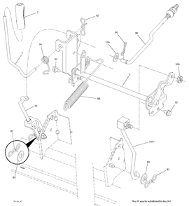 Mower Lift / Deck Lift Diagram and Parts List for TS142TXD (96041045000)(2020-03) Husqvarna Lawn Tractor
