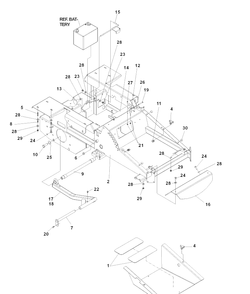 Chassis / Frame (Part 1) Diagram and Parts List for IZ5225TXPKOA (968999307)(2007-04) Husqvarna Lawn Mower