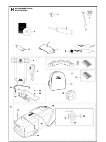 Accessories Diagram and Parts List for 220AC 2015-01 Husqvarna Lawn Mower