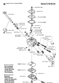 Carburetor Diagram and Parts List for 323P 20062700001-Current Husqvarna Pole Saw