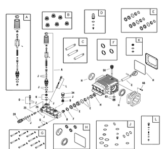 Pump (316158) Diagram and Parts List for 020524-00  Husqvarna Pressure Washer