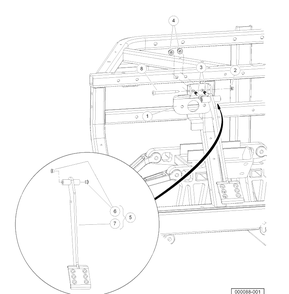 Part Location Diagram of 603001322 Husqvarna Weldment, Pedal, Brake, Hung