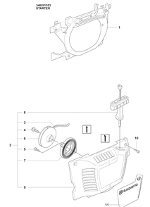Starter / 346 Xp - 353 Diagram and Parts List for 353 2009-02 Husqvarna Chainsaw