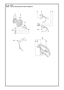 Heated Handles Diagram and Parts List for 372XP-372XPG 372 XP W - 372 XP GW Husqvarna Chainsaw