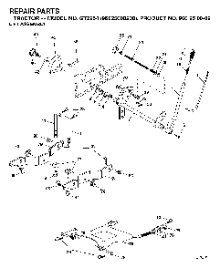 Mower Lift / Deck Lift Diagram and Parts List for GT2254 (96025000200)(2005-05) Husqvarna Lawn Tractor