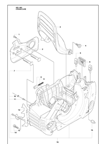 Crank Case Diagram and Parts List for 460 2009-10 Husqvarna Chainsaw