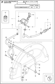 Water Hose Kit Diagram and Parts List for K1270II  Husqvarna Concrete Saw