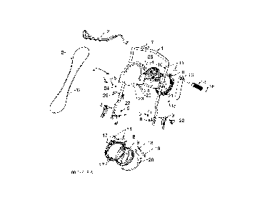 Upper handle/chute base/cable Diagram and Parts List for ST151-96183000405  Husqvarna Snow Blower