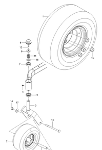 Wheels And Tires Diagram and Parts List for Z254F (96784490101)(2018-10) Husqvarna Lawn Mower