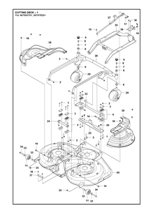 44 Inch/112cm Cutting Deck 2 Diagram and Parts List for C112  Husqvarna Lawn Mower