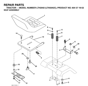 Seat Diagram and Parts List for LTH2042-LTH2042C 2004-03 Husqvarna Lawn Tractor