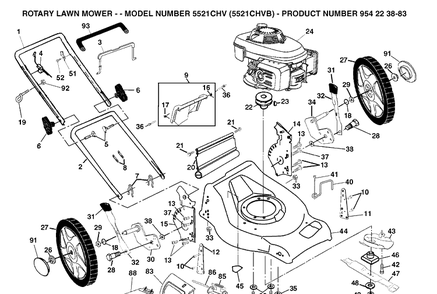 Repair Parts 3 Diagram and Parts List for 5521CHV (954223883)(2004-07) Husqvarna Lawn Mower