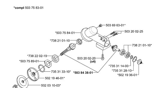 Gear Heads 235 Diagram and Parts List for 235R 2000-10 Husqvarna Brush Cutter