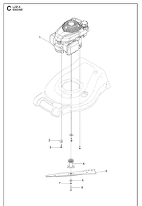 Engine Diagram and Parts List for L221A 96148006300 Husqvarna Lawn Mower