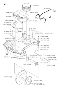 Chassis Lower Diagram and Parts List for 230ACX 2007-05 Husqvarna Lawn Mower