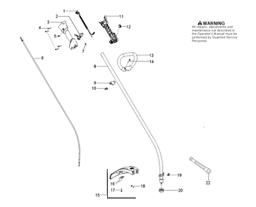 Shaft And Handle Diagram and Parts List for 128C 952715751 Husqvarna Edger