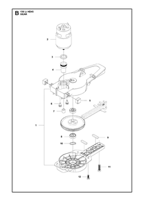 Gear Housing Diagram and Parts List for 136LIHD45 20153100001 & Above Husqvarna Hedge Trimmer
