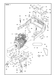 Engine Diagram and Parts List for P525  Husqvarna Lawn Mower