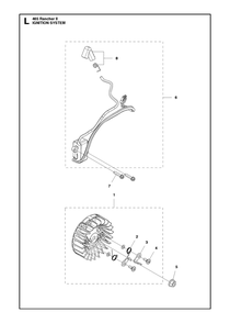 Ignition System Diagram and Parts List for 465RANCHER  Husqvarna Chainsaw