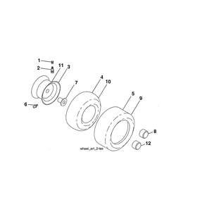 Wheels & Tires Diagram and Parts List for 96043029500  Husqvarna Lawn Tractor