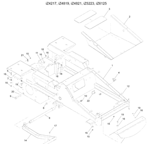 Chassis / Frame Diagram and Parts List for IZ5223VAN (968999706)(2008-12) Husqvarna Lawn Mower