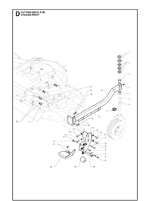 Chassis Right Diagram and Parts List for R180  Husqvarna Lawn Mower