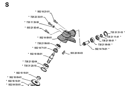 Steering Column Diagram and Parts List for 132LD 19904400001-19920100000 Husqvarna Edger