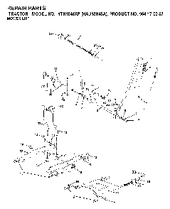 Mower Lift / Deck Lift Diagram and Parts List for YTH1848XP (HAU18H48A, 954170057)(2003-01) Husqvarna Lawn Tractor