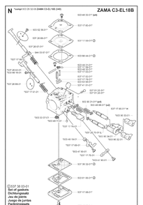 Carburetor 2 Diagram and Parts List for 345 20070100001-Current Husqvarna Chainsaw