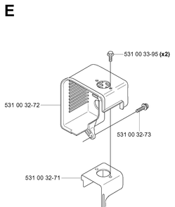 Heat Shield Diagram and Parts List for 145BT 20053300001-Current Husqvarna Leaf Blower / Vacuum