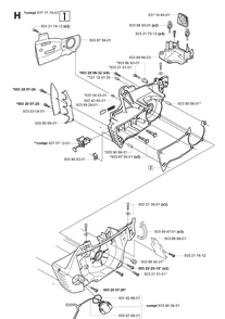 Crankcase Diagram and Parts List for 346XP 20032200001-20041000000 Husqvarna Chainsaw