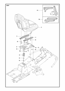 Seat Diagram and Parts List for R316TSXAWD2019-2021  Husqvarna Lawn Tractor