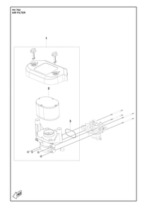 Air Filter Diagram and Parts List for HV764  Husqvarna Engine