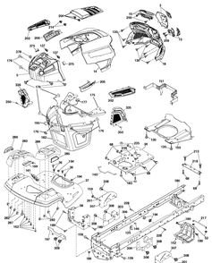 Chassis And Enclosures Diagram and Parts List for TS146TXD (96041043600)(2019-07) Husqvarna Lawn Tractor