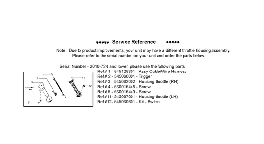 Service Updates Diagram and Parts List for 128C 952715756 Husqvarna Edger