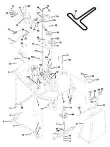 Mower Deck Diagram and Parts List for LT120 (954140047-B)(1998-01) Husqvarna Lawn Tractor
