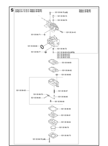 Carburetor Details Diagram and Parts List for 224L  Husqvarna Edger