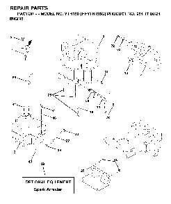 Engine And Cutting Equipment Diagram and Parts List for YTH150 (HFYTH155G, 954170024)(2001-01) Husqvarna Lawn Tractor