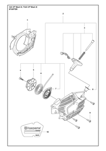 Starter Diagram and Parts List for T540XPMARKIII  Husqvarna Chainsaw