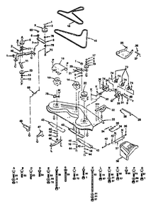 Mower Diagram and Parts List for YTH142 (954000352-A)(1991-08) Husqvarna Lawn Tractor