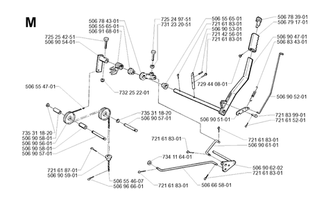 Controls 2 Diagram and Parts List for R13 2001-01 Husqvarna Lawn Tractor