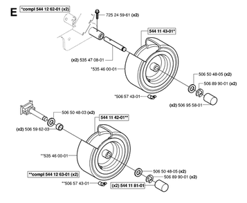 Wheels And Tires Diagram and Parts List for R15-V2 (953533701)(2006-05) Husqvarna Lawn Tractor