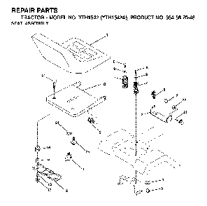 Seat Diagram and Parts List for YTH1542A (954567048)(2000-11) Husqvarna Lawn Tractor
