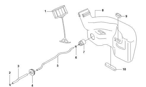 Fuel Tank Diagram and Parts List for 123HD65X 20070900001-20100600000 Husqvarna Hedge Trimmer