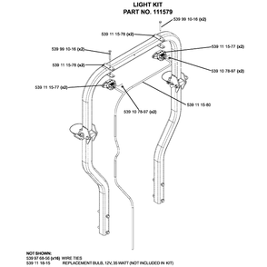 Accessories Light Kit Diagram and Parts List for IZ5225TXPKOA (968999375)(2005-12) Husqvarna Lawn Mower