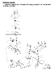 Steering Diagram and Parts List for YTH1542A (954567048)(2000-11) Husqvarna Lawn Tractor