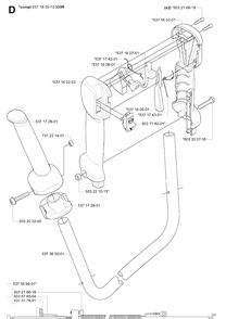 Handle And Controls Diagram and Parts List for 335R  Husqvarna Brush Cutter