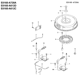 Electrical Diagram and Parts List for FH641V 2002-06 Husqvarna Engine
