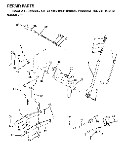Mower Lift / Deck Lift Diagram and Parts List for CTH150 (954140101A)(1999-10) Husqvarna Lawn Tractor