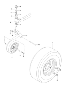 Wheels And Tires Diagram and Parts List for RZ3016 (96661230104)(2015-04) Husqvarna Lawn Mower